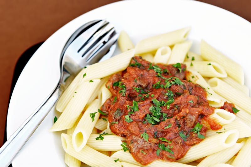 Penne Arrabbiata spicy pasta from Papa Ginos