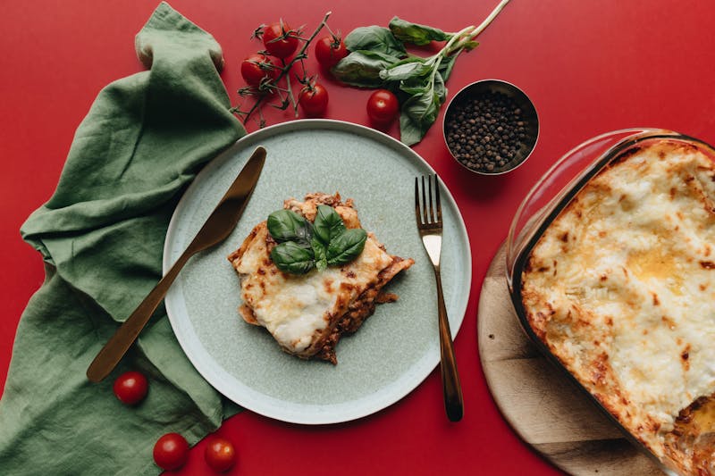 Lasagna Classica baked dish from Papa Ginos