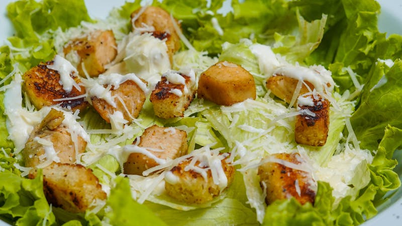 Caesar Salad at Papa Ginos with romaine lettuce