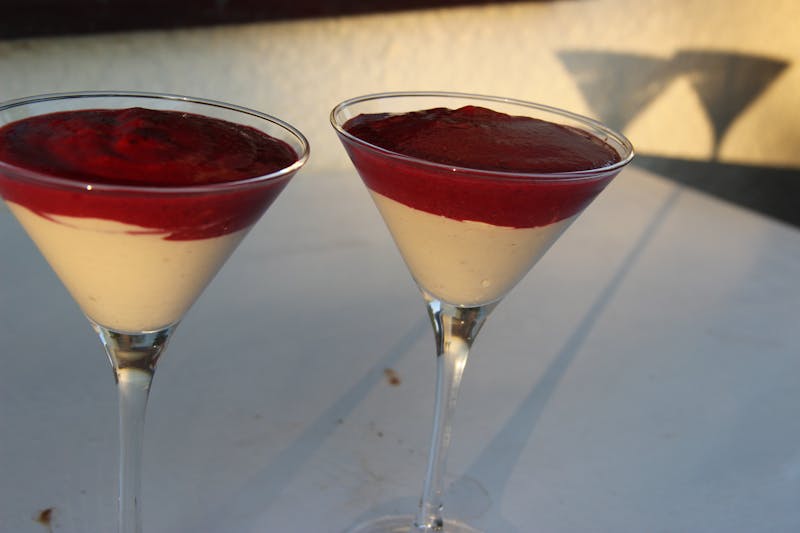 Panna Cotta Italian dessert at Papa Ginos